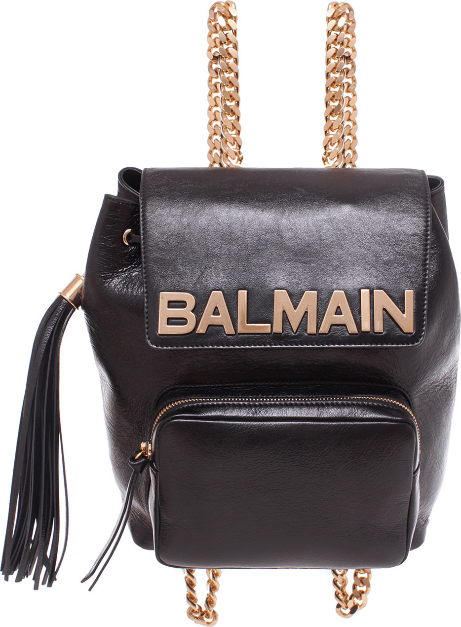 Balmain Leather Chain Backpack