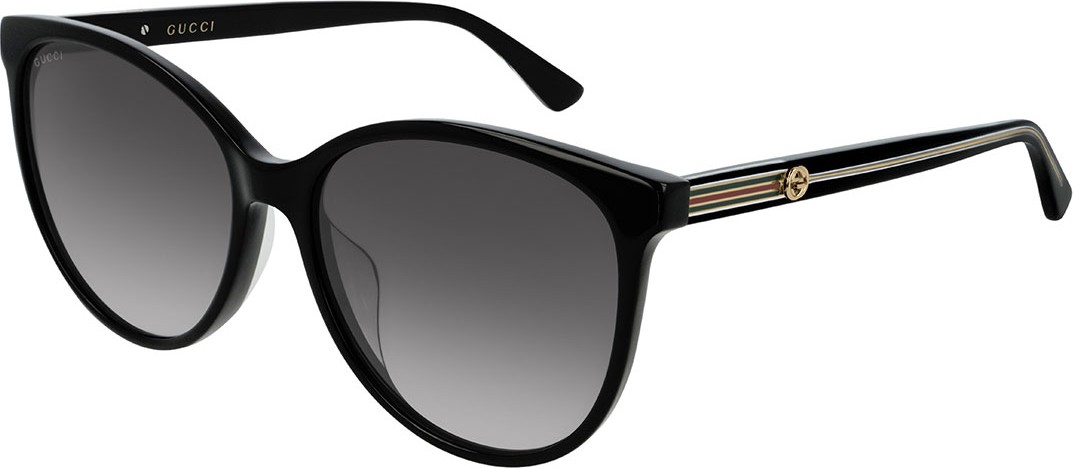 Gucci Round Acetate Sunglasses w/ Web & Logo Temples