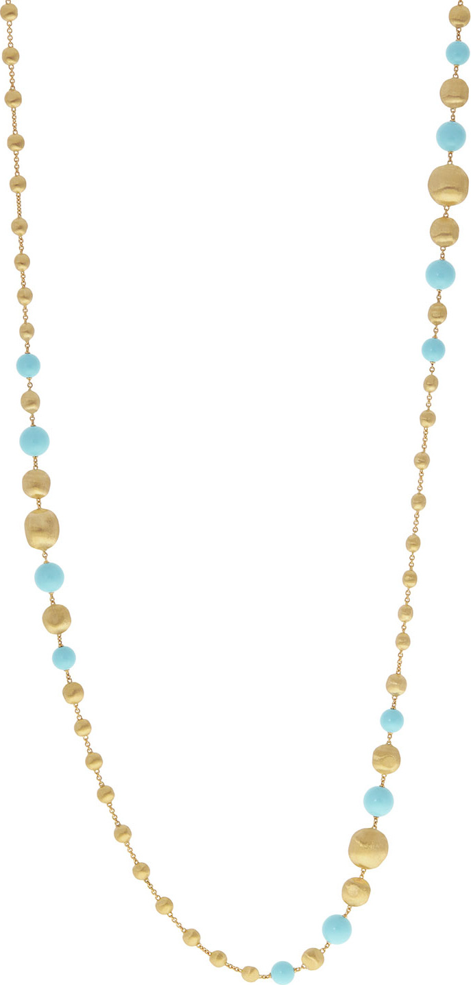 Marco Bicego 18k Africa Long Turquoise Beaded Necklace