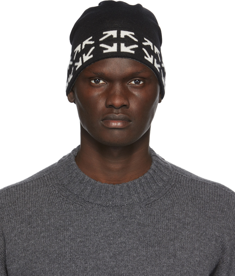 Off White - Black & White Wool Arrows Beanie
