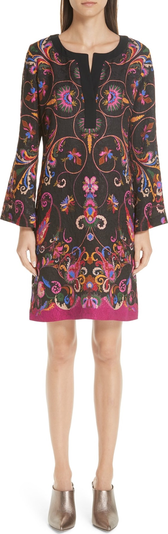 Etro Paisley Print Brocade Sheath Dress