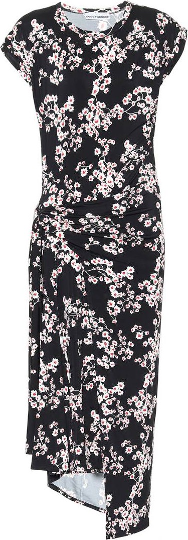 Paco Rabanne Floral stretch-jersey midi dress