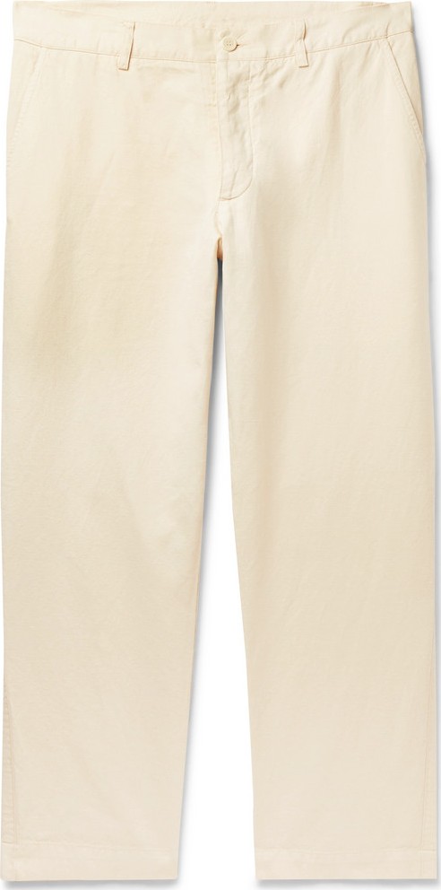 YMC Slim-Fit Cotton and Linen-Blend Trousers