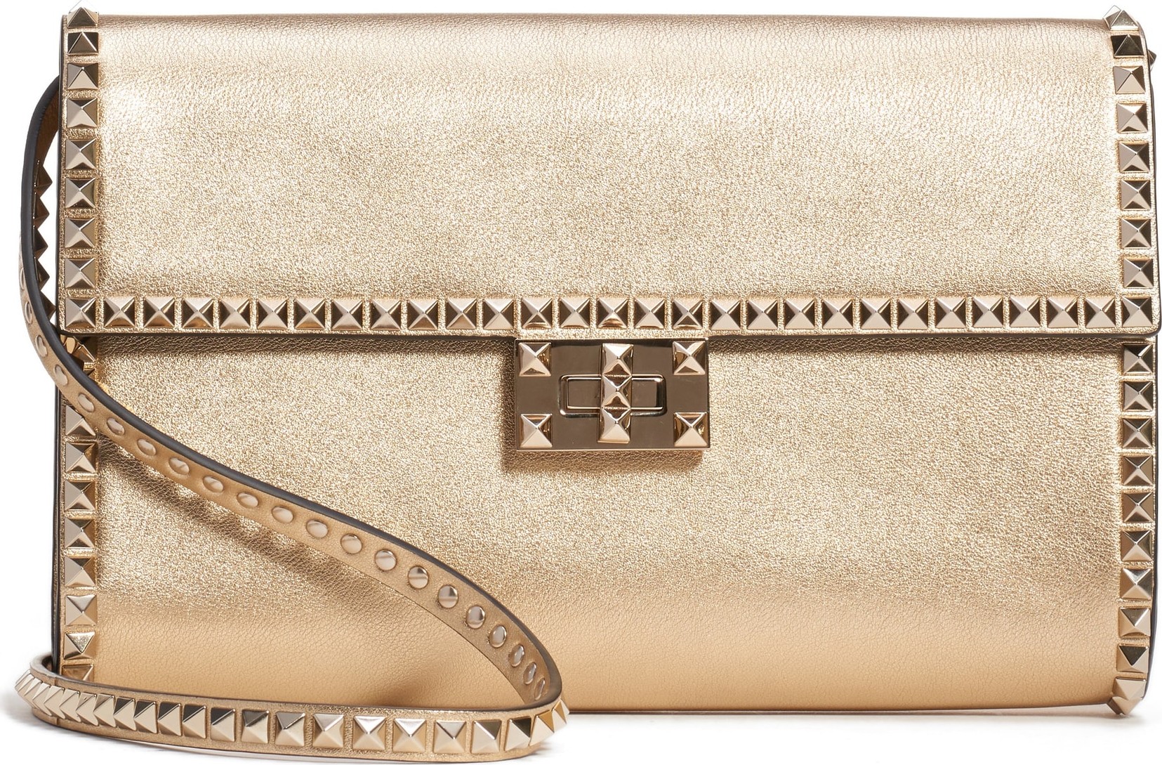 Valentino Rockstud No Limit Metallic Leather Shoulder Bag