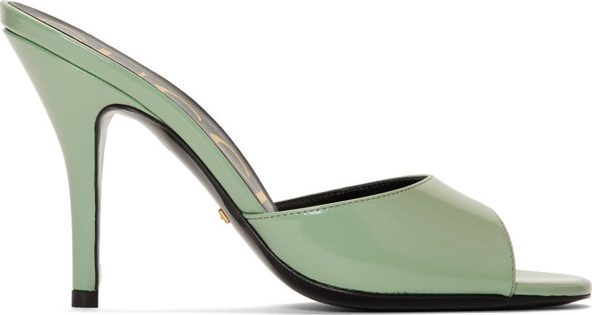 Gucci Green Slide Heeled Sandals