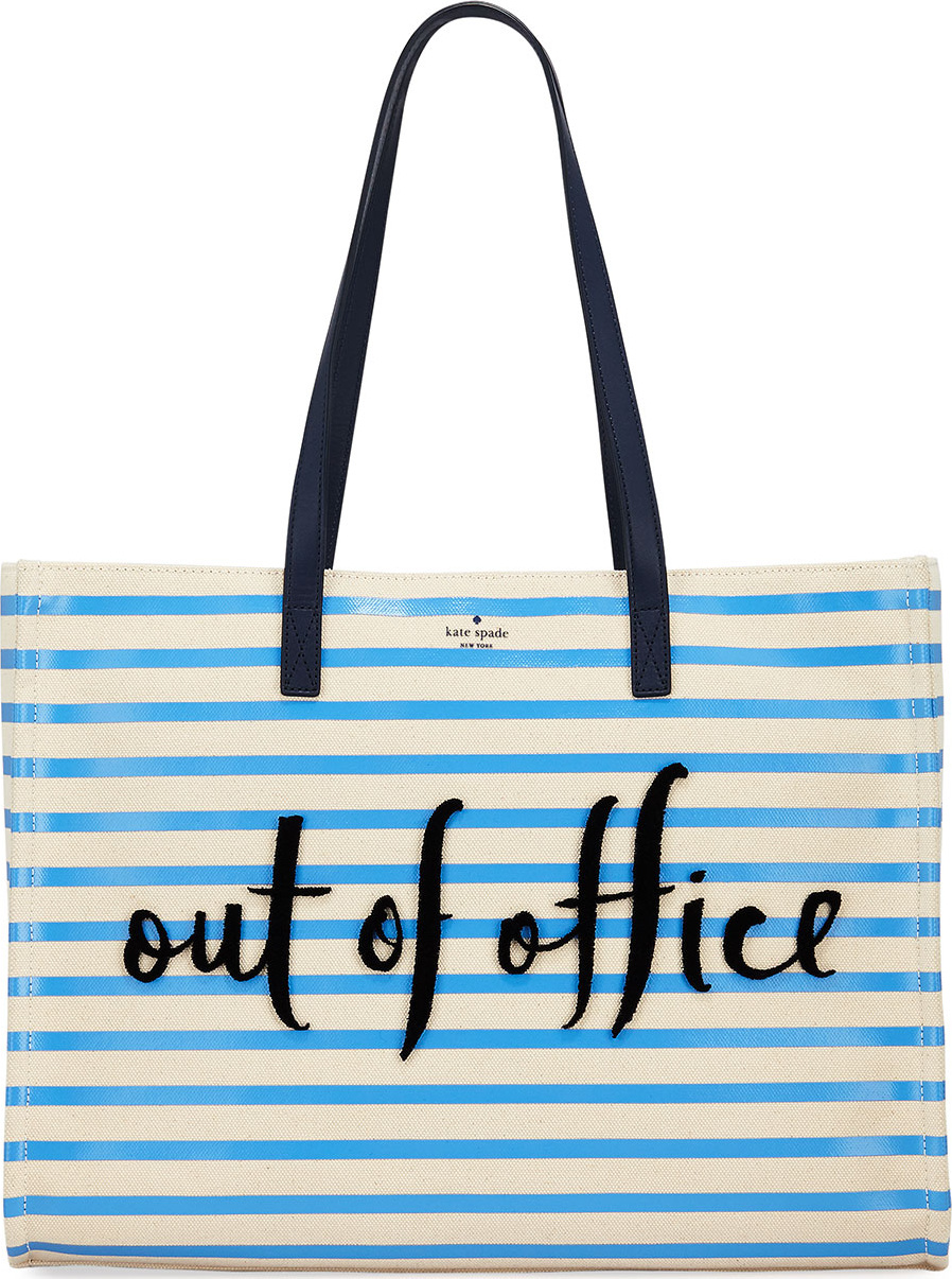 Kate Spade New York out of office striped tote bag