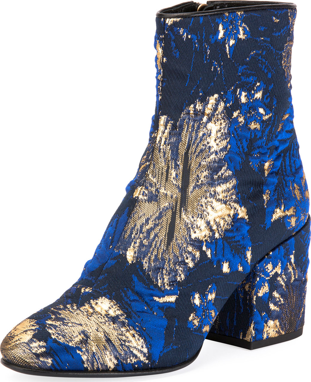 Dries Van Noten Chunky-Heel Brocade Booties