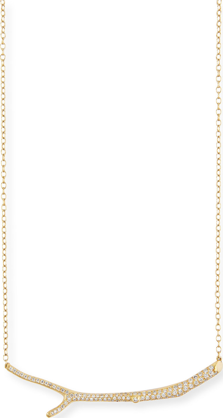Mimi So Wonderland 18k Yellow Gold Diamond Twig Necklace