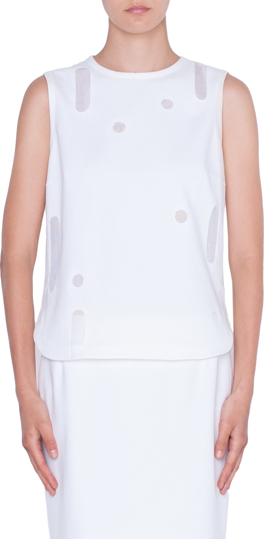 Akris Punto Memphis Lameira Sleeveless Top