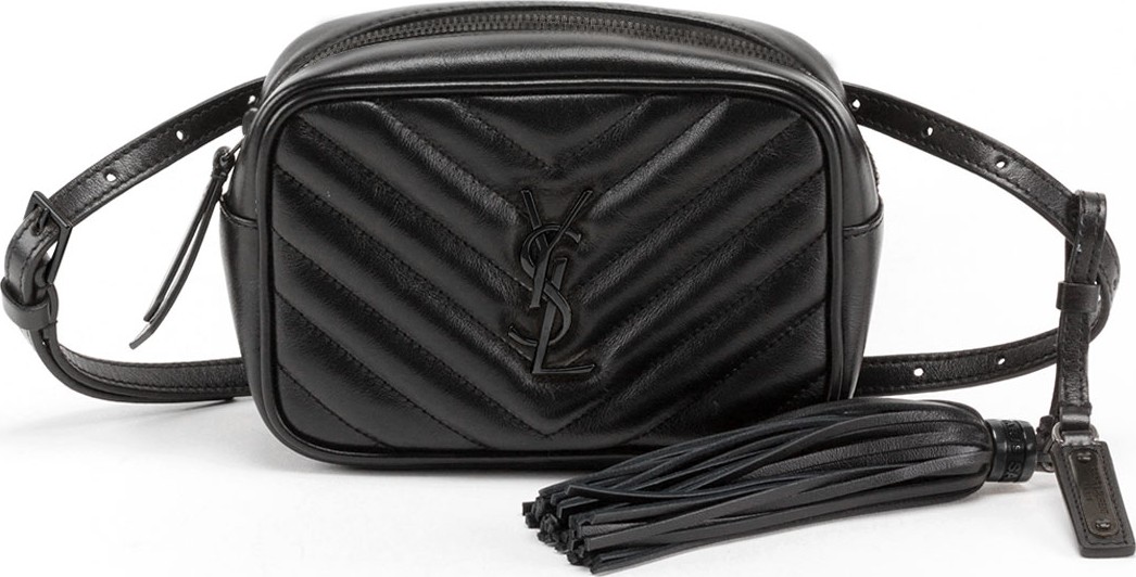 Saint Laurent Lou Monogram YSL Quilted Leather Belt Bag - Black Hardware