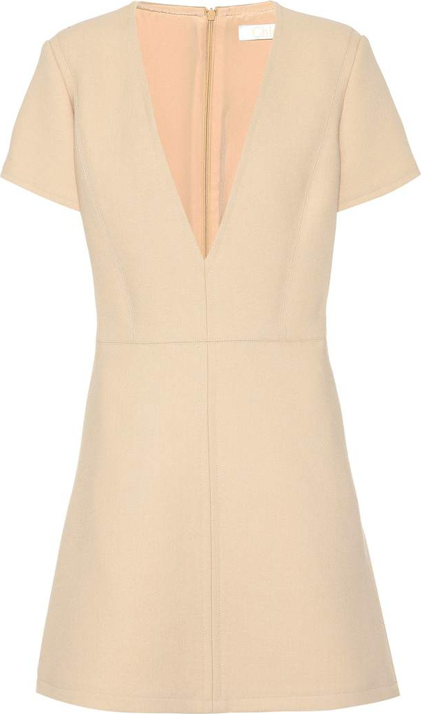 Chloe V-neck wool dress