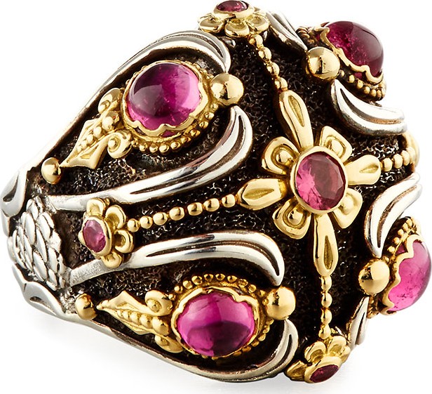 Konstantino Pink Tourmaline Dome Ring, Size 7