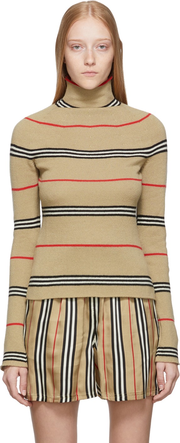 Burberry London England Beige Waita Turtleneck