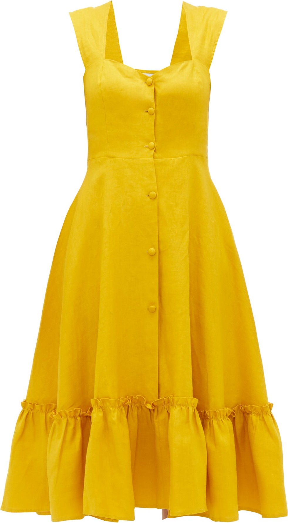 Gioia Bini Camilla ruffle-trim linen dress
