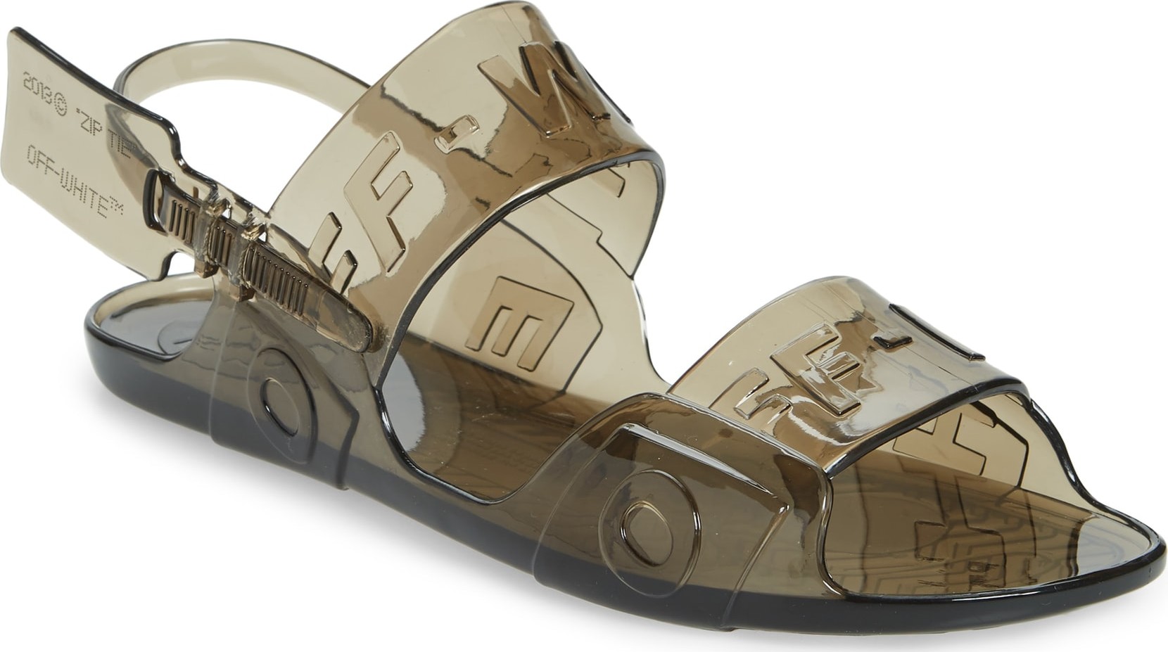 Off White Zip Tie Jelly Sandal