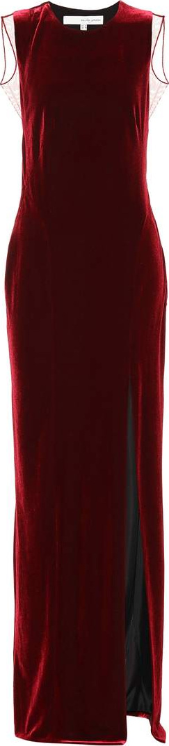 Galvan Crescent velvet maxi dress