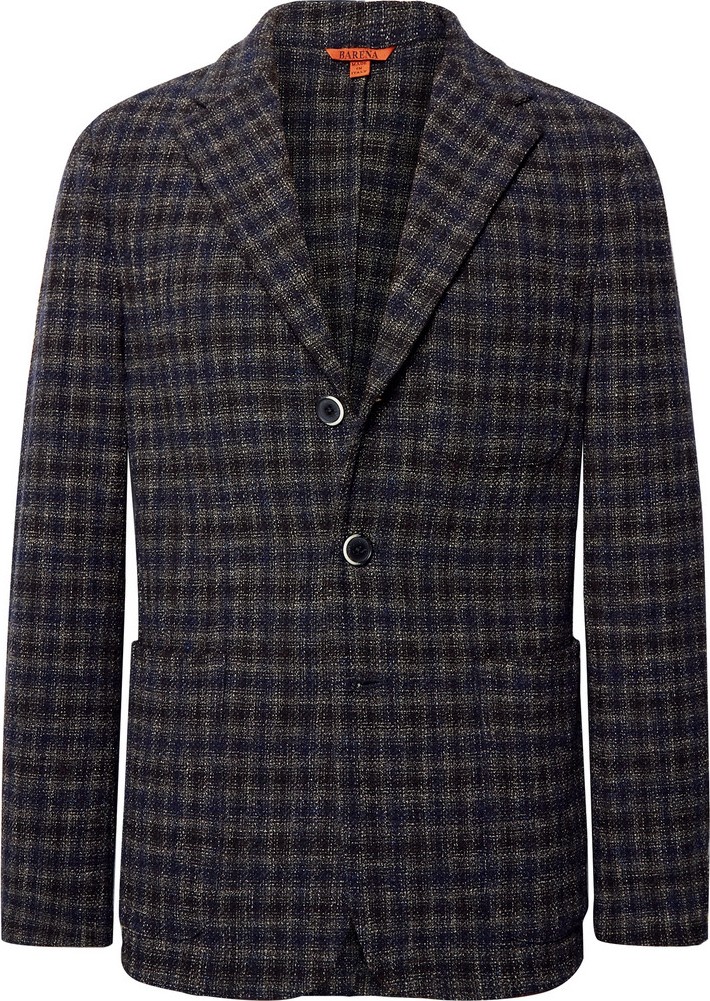 Barena Slim-Fit Checked Woven Blazer