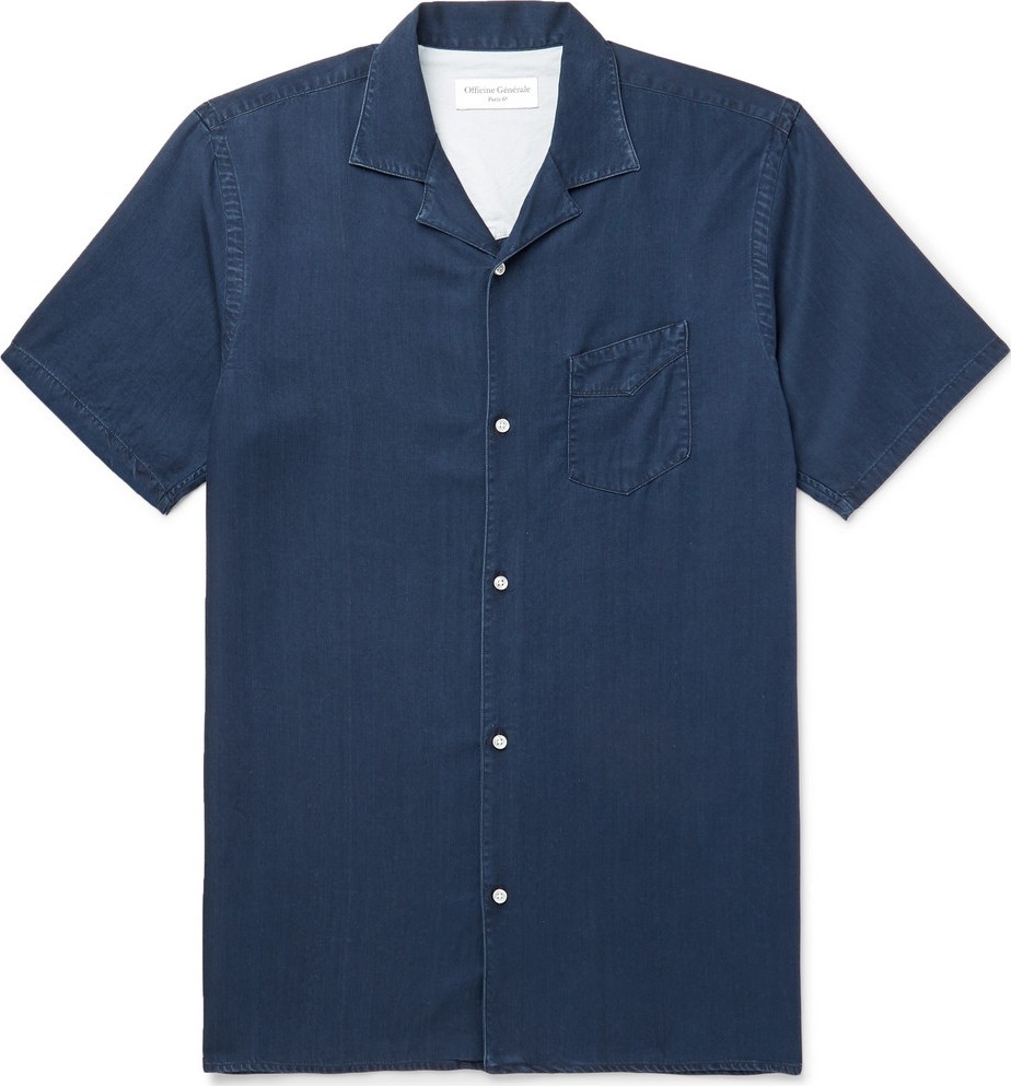 Officine Générale Camp-Collar Lyocell Shirt