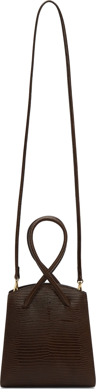 Little Liffner Brown Snake Twisted Wristlet Bag