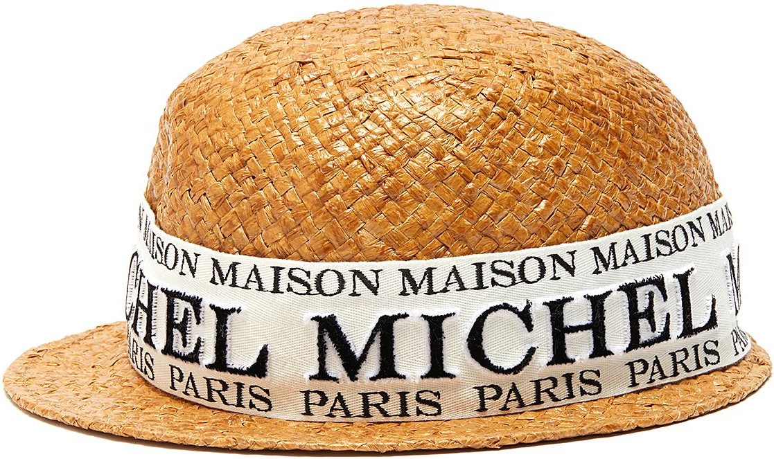Maison Michel Rie' logo band raffia hat