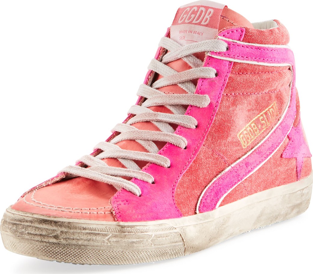 Golden Goose Deluxe Brand Slide Canvas High-Top Sneakers