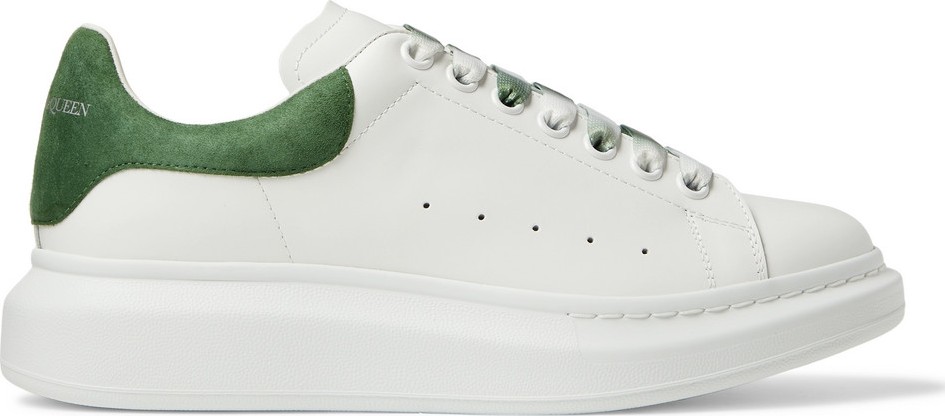 Alexander McQueen Exaggerated-Sole Suede-Trimmed Leather Sneakers