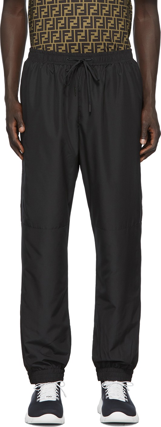 Fendi Black Micro 'Forever Fendi' Piping Lounge Pants
