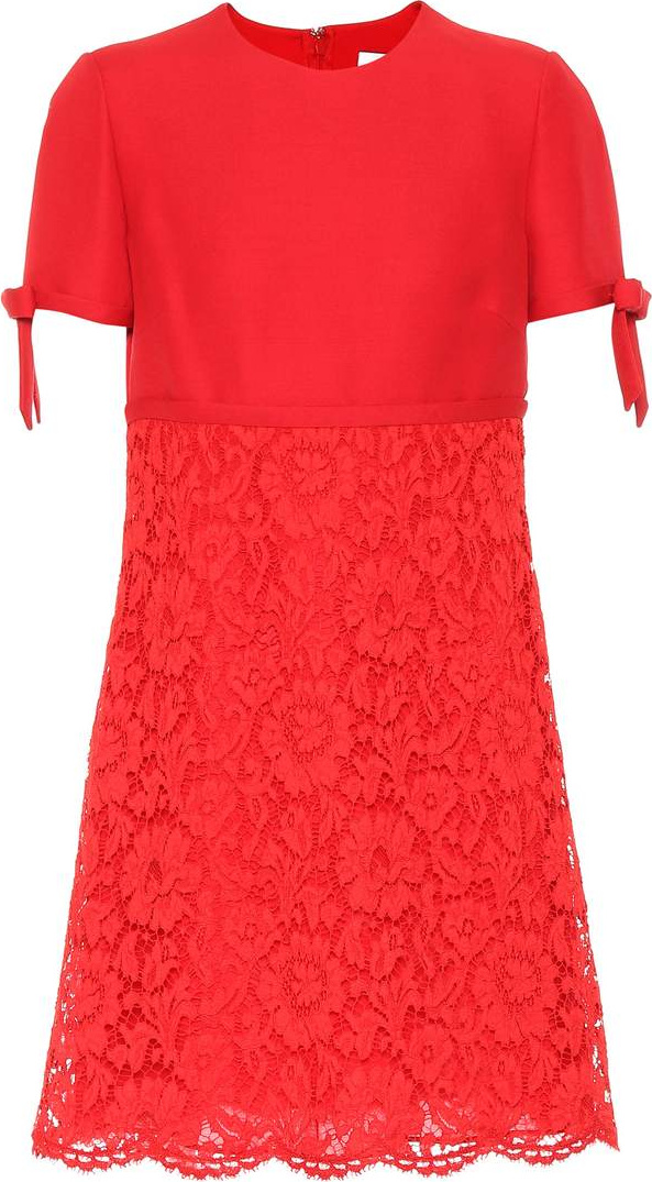 Valentino Lace and crêpe minidress