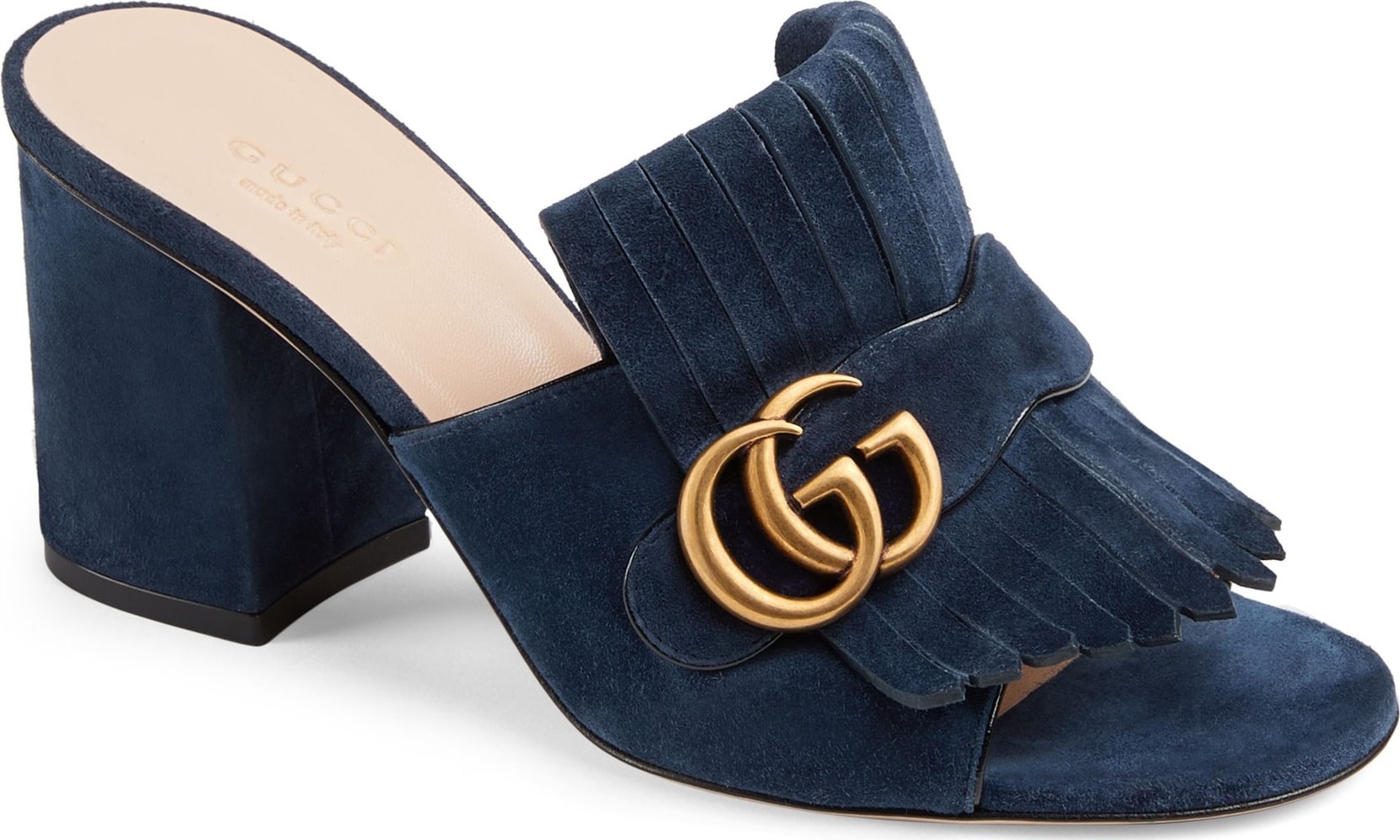Gucci GG Marmont Peep Toe Mule
