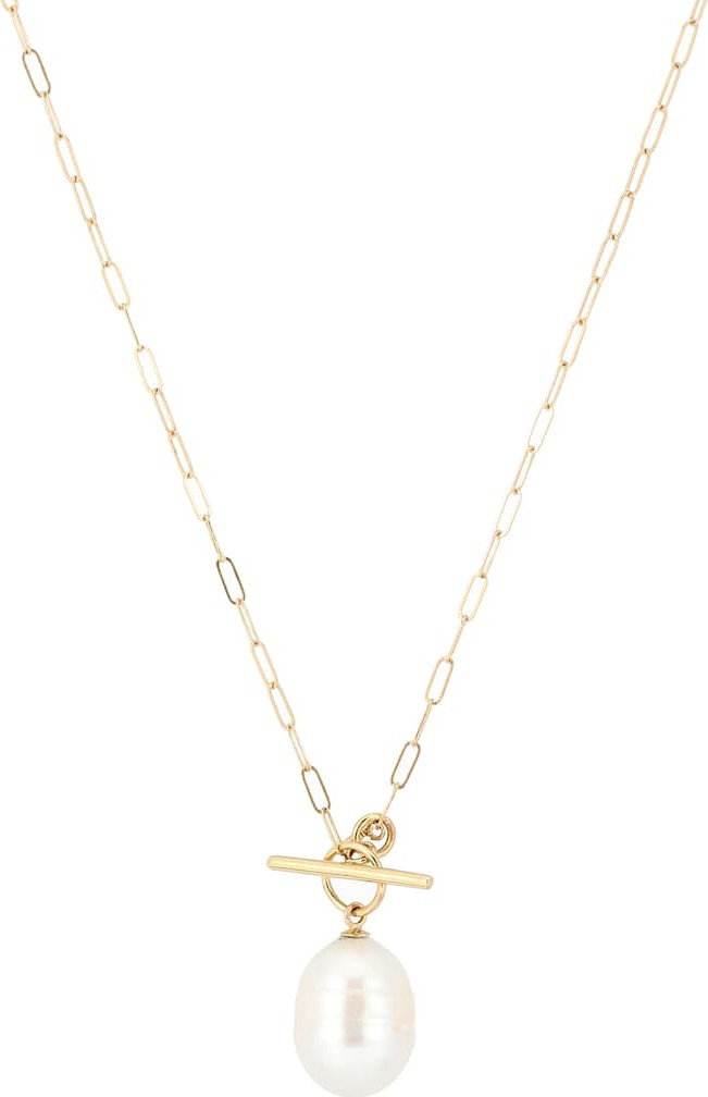 Loren Stewart Pearl and Toggle 14kt gold necklace with pearl