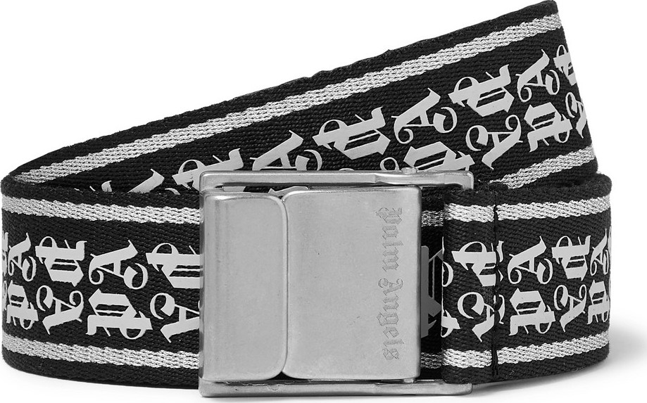 Palm Angels 4cm Logo-Print Webbing Belt Palm Angels 4cm Logo-Print Webbing Belt
