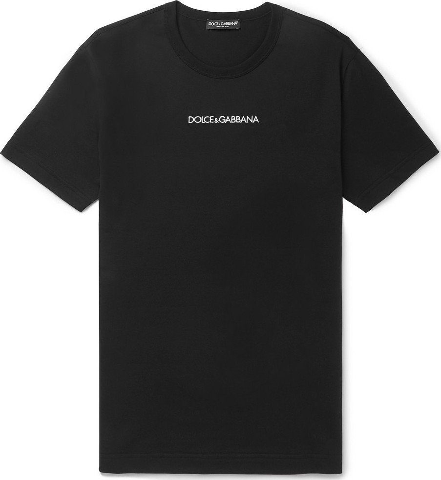 Dolce & Gabbana Logo-Embroidered Cotton-Jersey T-Shirt