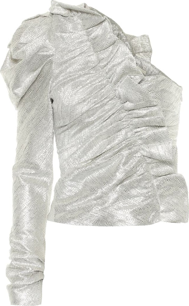Jonathan Simkhai Metallic one-shoulder top