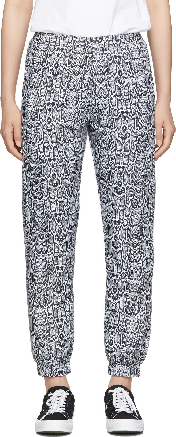 Noon Goons Black & White Snakeskin Track Pants