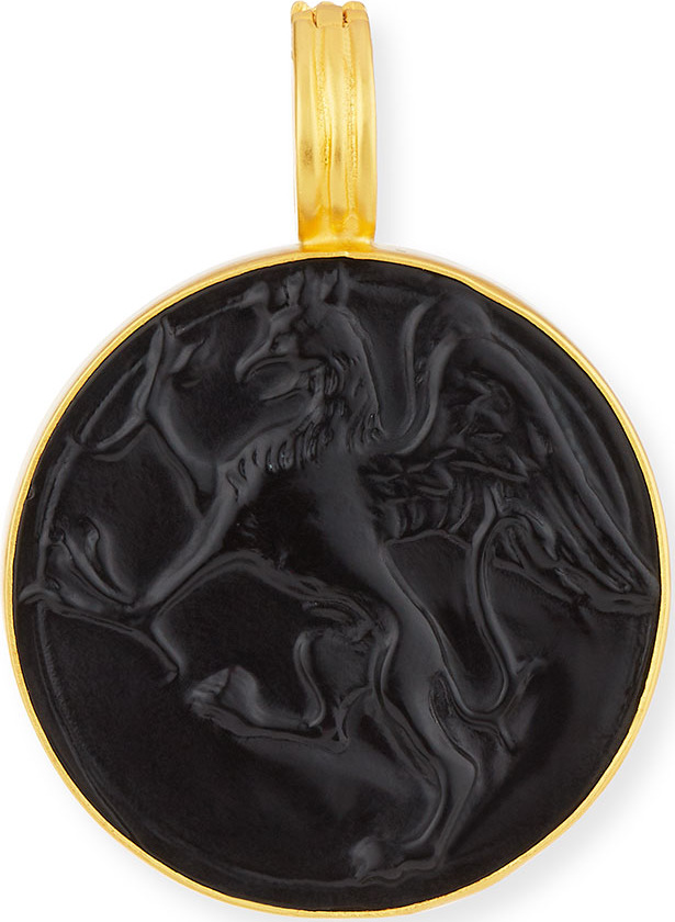 Dina Mackney Italian Glass Griffin Intaglio Pendant
