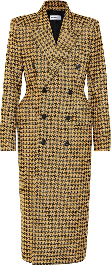 Balenciaga Houndstooth wool-blend coat