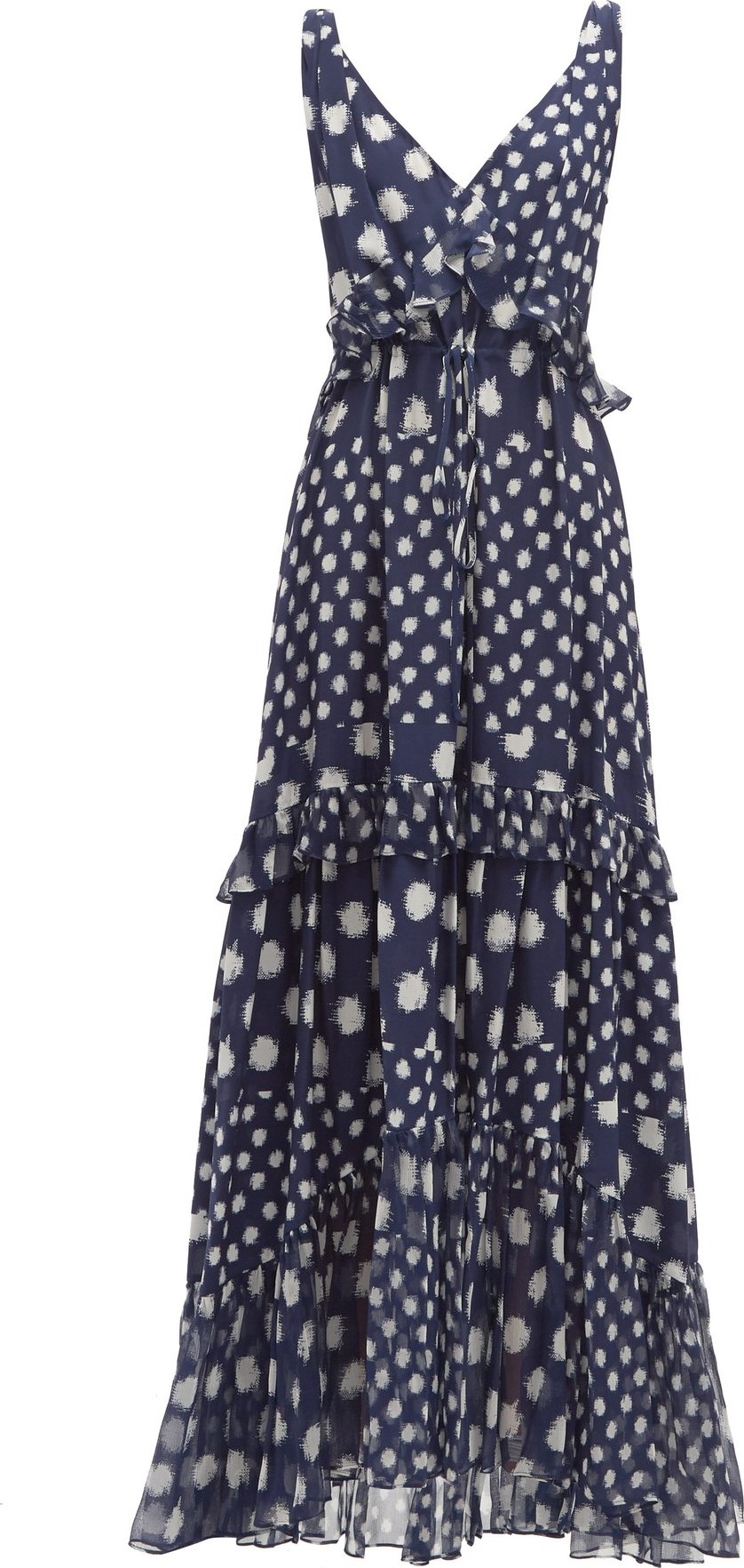 DIANE von FURSTENBERG Misha spot-print tiered silk maxi dress