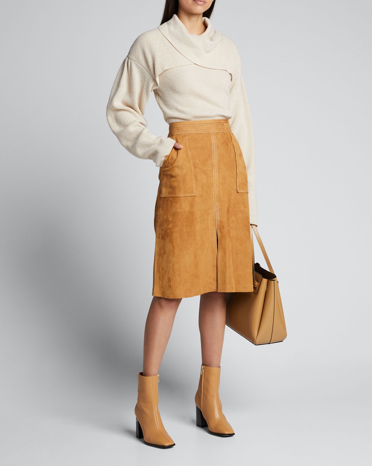 Nanushka Korina Crossover Cowl-Neck Sweater