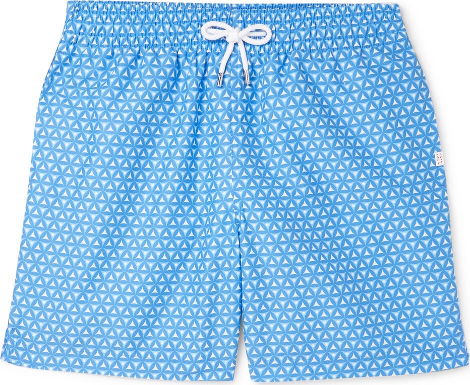 Derek Rose Tropez Wide-Leg Mid-Length Printed Swim Shorts