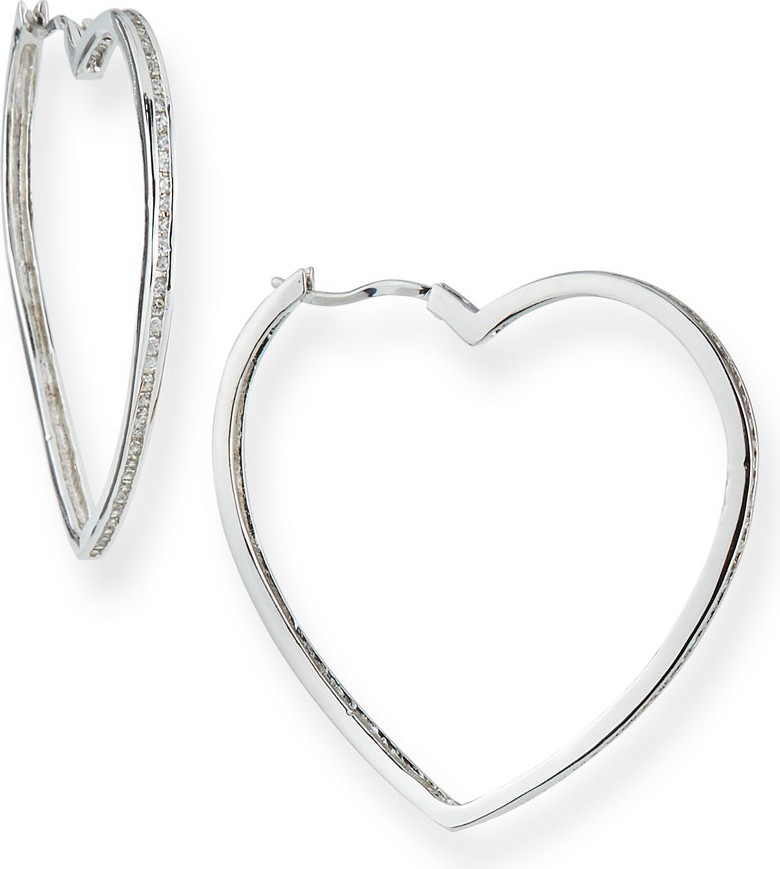 Fallon Pave Heart Hoop Earrings