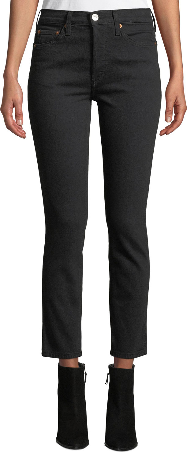 RE/DONE High-Rise Stretch Double-Needle Cropped Jeans