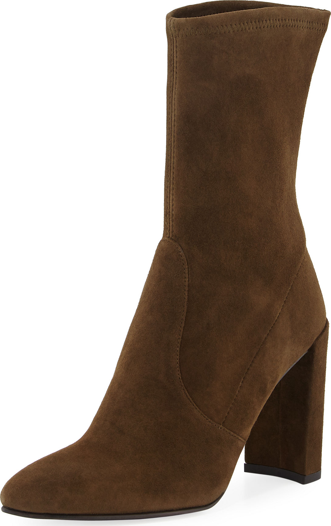 Stuart Weitzman Clinger Stretch-Suede Bootie