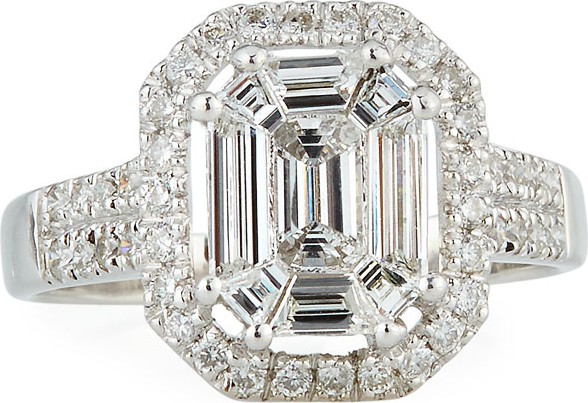 ZYDO 18k White Gold Invisible Diamond Ring