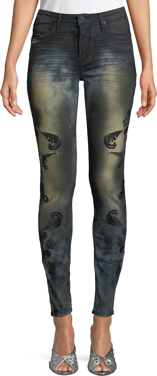 Robin's Jeans Gothic Embroidered Skinny Jeans