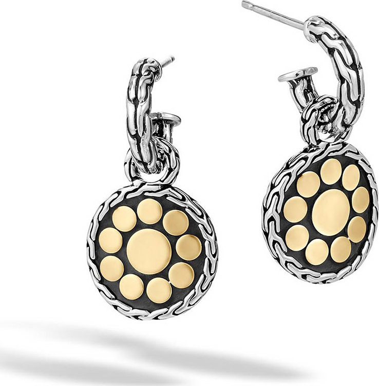 John Hardy Dot Sterling Silver & 18K Gold Round Drop Earrings