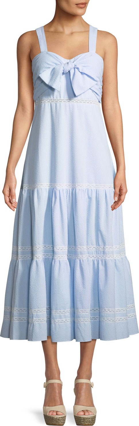Jonathan Simkhai Seersucker Maxi Coverup Dress