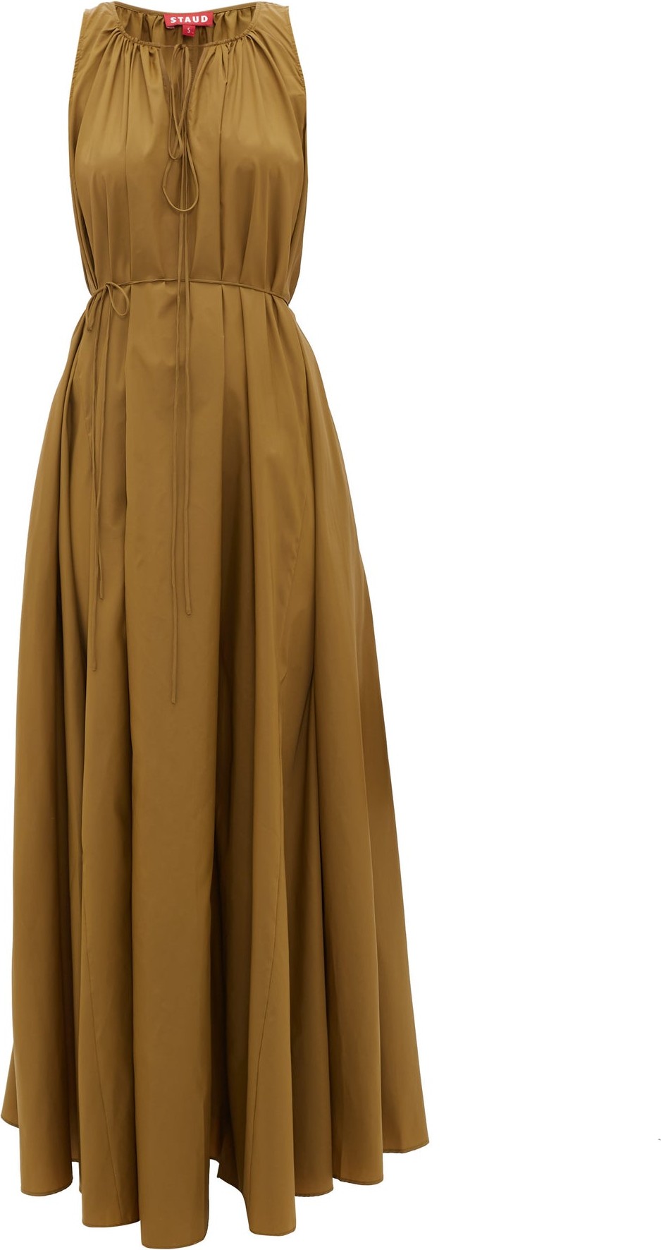 Staud Edie tie-waist poplin dress