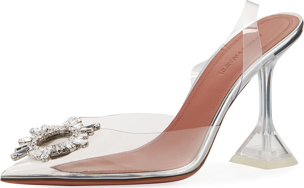 Amina Muaddi Begum Glass Transparent Sandals