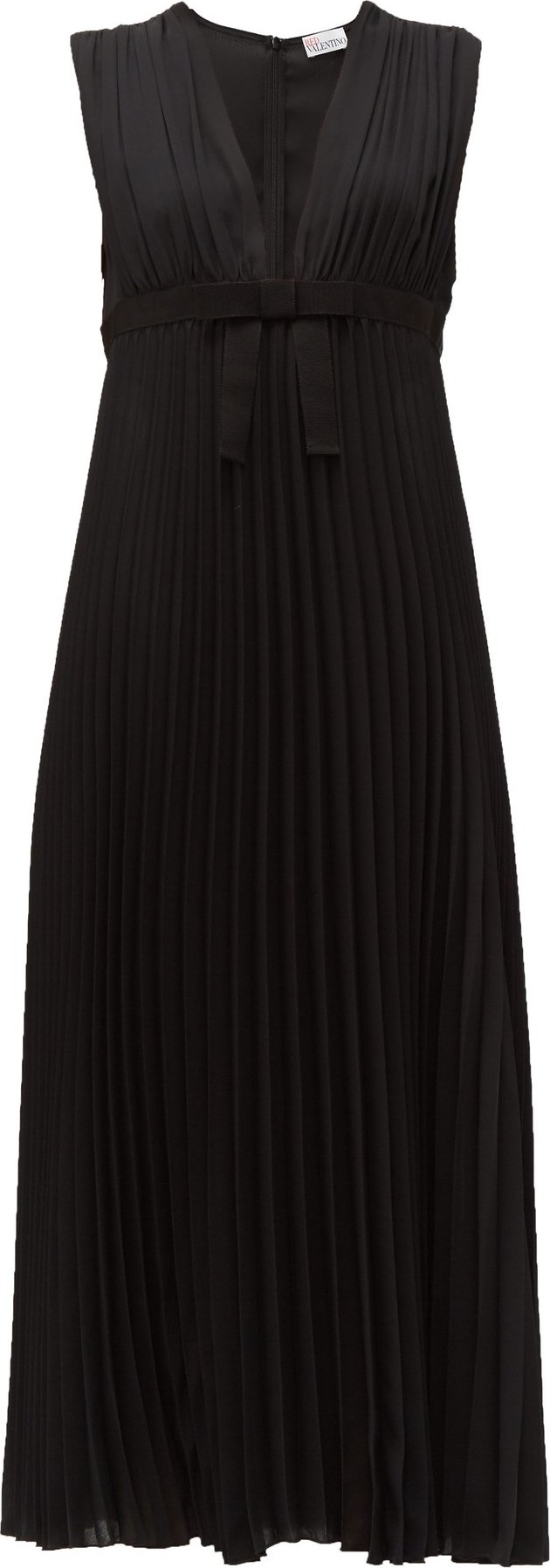 RED Valentino V-neck pleated-chiffon midi dress