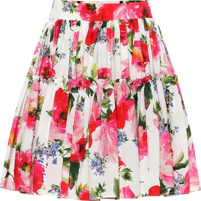 Dolce & Gabbana Floral-printed cotton miniskirt